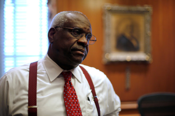 Image: U.S. Supreme Court Justice Thomas is seen in his chambers at the U.S. Supreme Court building in Washington