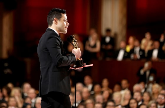 Image: Rami Malek accepts the Academy Award for Best Actor at the Oscars on Feb. 24, 2019.