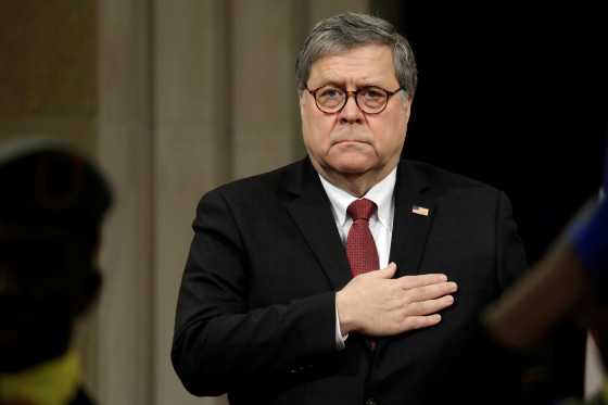 Image: Attorney General William Barr at an event at the Justice Department in Washington on Feb. 26, 2019.