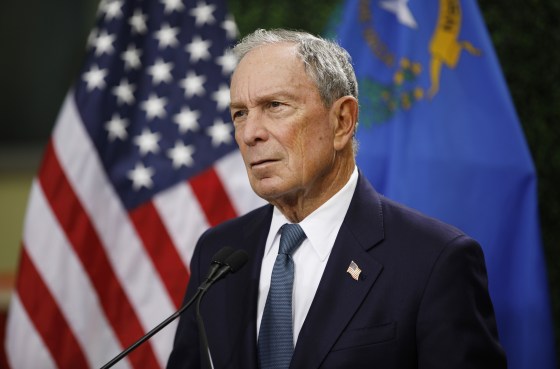 Image: Michael Bloomberg speaks at a news conference at a gun control advocacy event in Las Vegas
