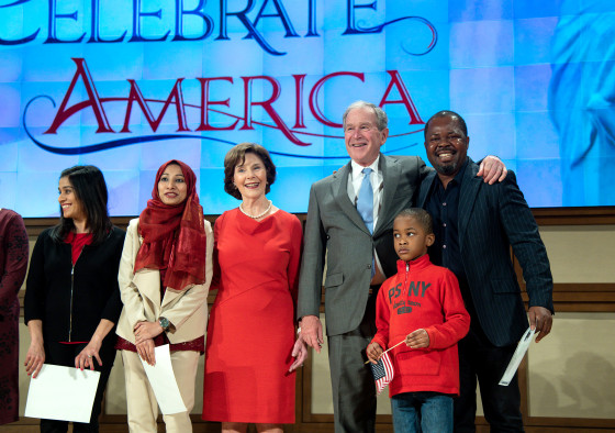 George W. Bush and Mrs. Bush honored America's immigrant heritage with an official immigration naturalization ceremony on March 18, 2019.