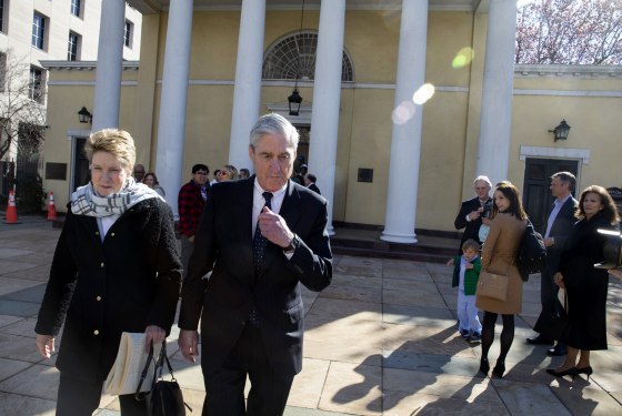 Image: Special Counsel Robert Mueller walks with his wife, Ann, in Washington on March 24, 2019.