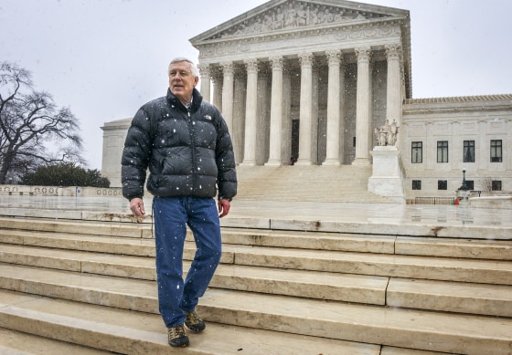 Image: John Sturgeon, here in front of the Supreme Court in 2016, was ordered off the Nation River in the Yukon-Charley Rivers National Preserve in Alaska after they told him it was illegal to operate his noisy hovercraft.
