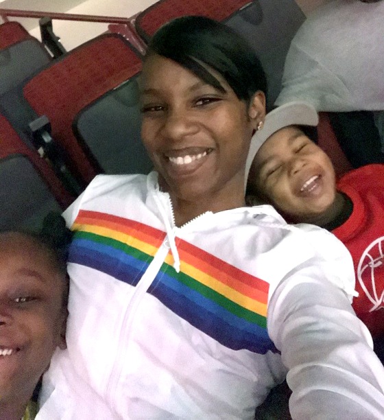 Stephanie Bures with her daughter, Samari, left and son T.J. Jackson Jr., right.