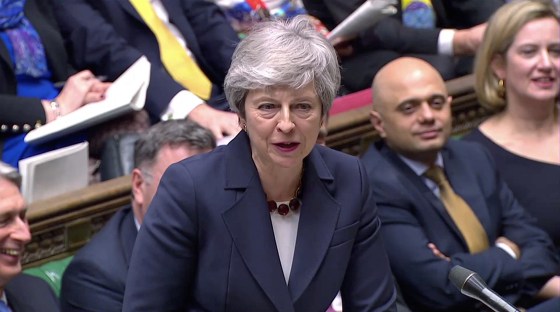 Image: Britain's Prime Minister Theresa May answers questions in the Parliament in London