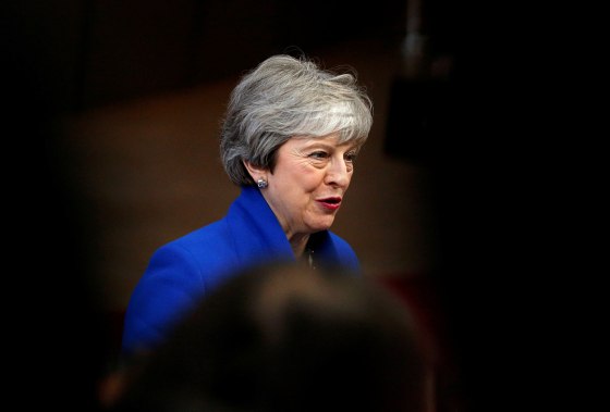 Image: British Prime Minister Theresa May arrives for a European Union leaders summit to discuss Brexit in Brussels, Belgium, on April 10, 2019.