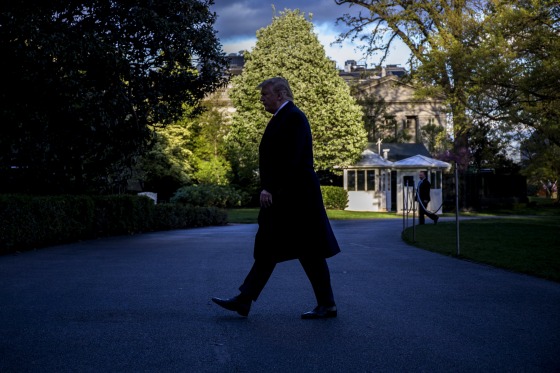 Image: President Donald Trump returns to the White House on April 15, 2019.