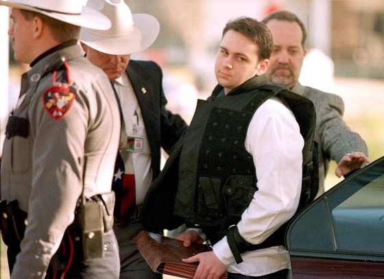 Image: John William King is escorted into the Jasper County Courthouse for his murder trial in Texas on Feb. 24, 1999.