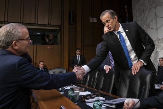 Image: NTSB Chairman Robert Sumwalt And Acting FAA Administrator Daniel Elwell Testify Before Senate On Airline Safety