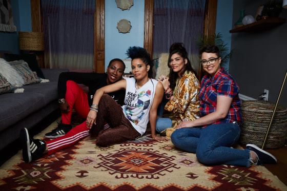 "MotherStruck" stars Staceyann Chin, center, as herself, as she navigates an unconventional path to parenthood. 