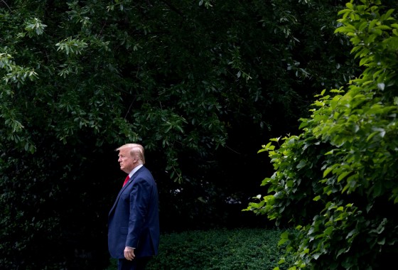 Image: President Donald Trump walks to Marine One from the White House on May 8, 2019.