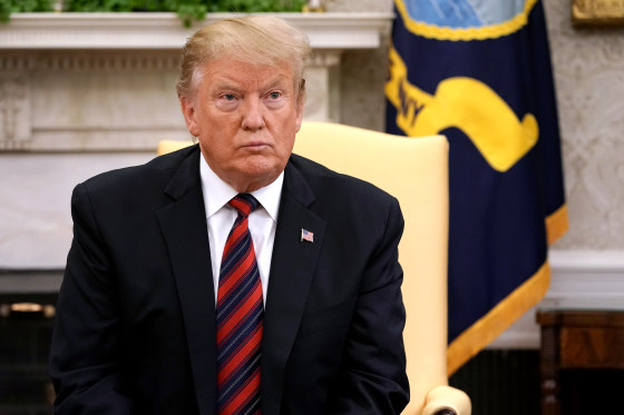 Image: President Donald Trump speaks to reporters at the Oval Office on May 3, 2019.