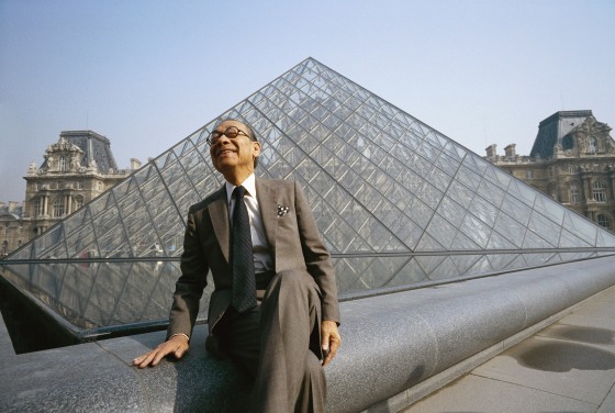 Image: I.M. Pei at Louvre Pyramid