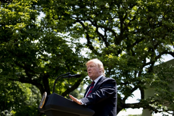 Image: President Donald Trump speaks at the Rose Garden on May 16, 2019.