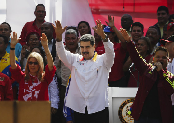 Venezuela's President Nicolas Maduro attends a rally in support of the government in Caracas on May 20, 2019.