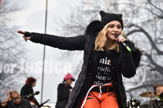 Image: Madonna performs at the Women's March on Washington on Jan. 21, 2017.