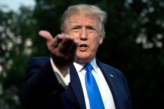 Image: President Donald Trump speaks with reporters as he leaves the White House on June 2, 2019.