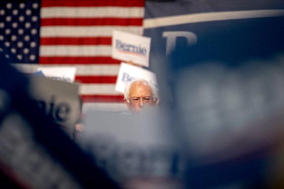 Image: Sen. Bernie Sanders at a campaign rally in Pasadena, California, on May 31, 2019.