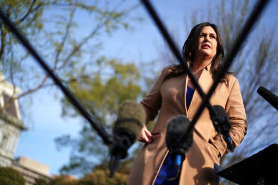 Image: Press Secretary Sarah Sanders Speaks To Media Outside The White House