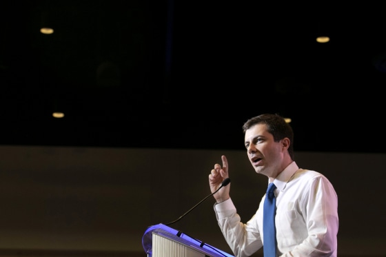 Image: Democratic presidential candidate Pete Buttigieg speaks at the South Carolina Democratic Convention in Columbia on June 22, 2019.