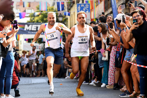 Image: Madrid high heels run