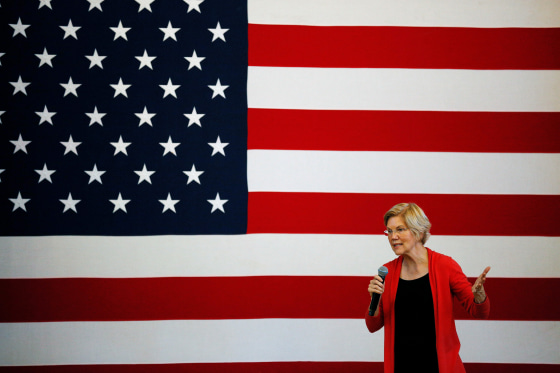 Image: Democratic 2020 U.S. presidential candidate Sen. Elizabeth Warren speaks during a town hall at the Peterborough Town House in Peterborough New Hampshire