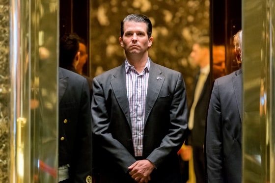Image: Donald Trump Jr. stands in an elevator at Trump Tower in New York on Jan. 18, 2017.