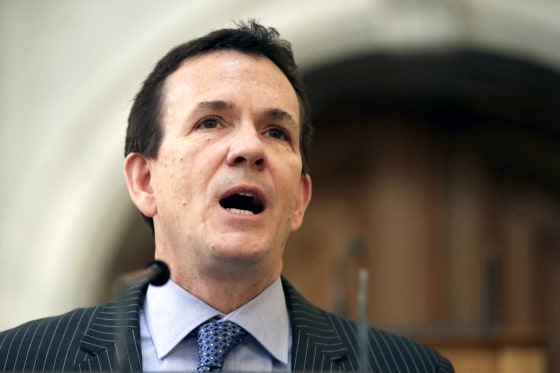 Declan O'Scanlon, R-Red Bank, N.J., speaks after being sworn into the New Jersey Senate on Jan. 9, 2018, in Trenton, N.J.