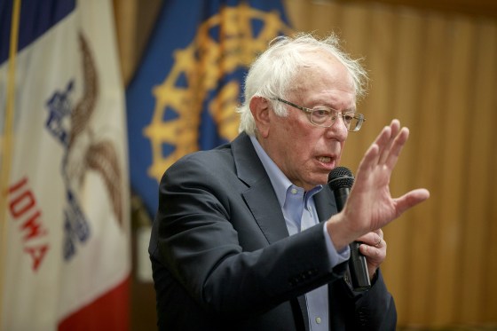 Senator Bernie Sanders, who is running for the Democratic nomination for President of the United States, speaks to union retirees and UFCW members at the UAW Local 74 in Ottumwa on July 21, 2019.