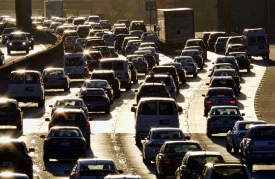 Image: Morning rush hour traffic along Route 101 near downtown Los Angeles in 2016.