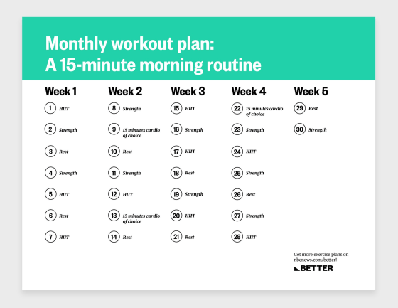 Schedule workout routine 