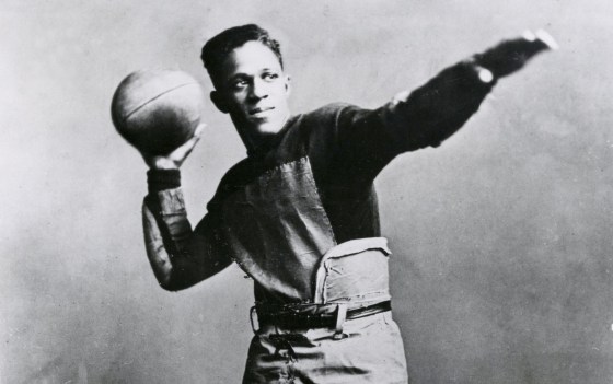 Image: Fritz Pollard, the Brown University halfback, in 1916.