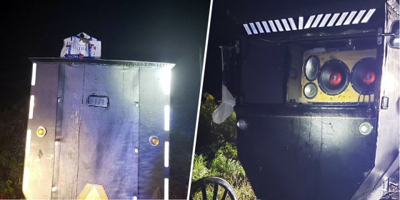 Trumbull County sheriff's deputies said they saw two Amish men drinking alcohol while riding on the back of a horse and buggy on Sept. 15, 2019.