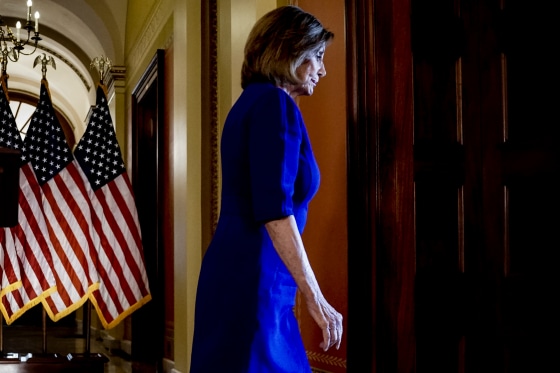 Image: House Speaker Nancy Pelosi walks from the podium after announcing a formal impeachment inquiry into President Donald Trump on Sept. 24, 2019.