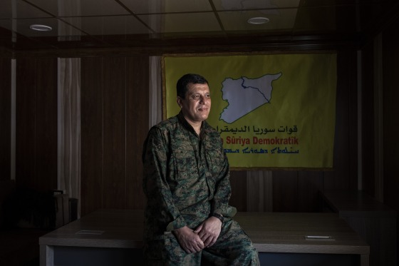 Image: Mazlum Kobani, the commander of the American-backed Syrian Democratic Forces, in northeast Syria