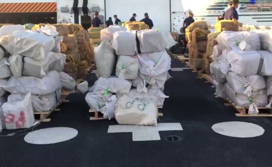 U.S. Coast Guard offloads 13 tons of seized cocaine and marijuana in ...