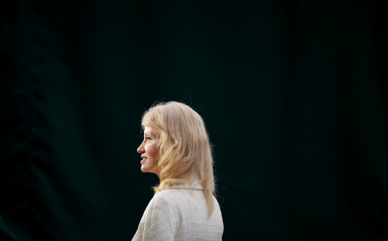 Image: White House counselor Kellyanne Conway speaks to reporters on May 1, 2019.