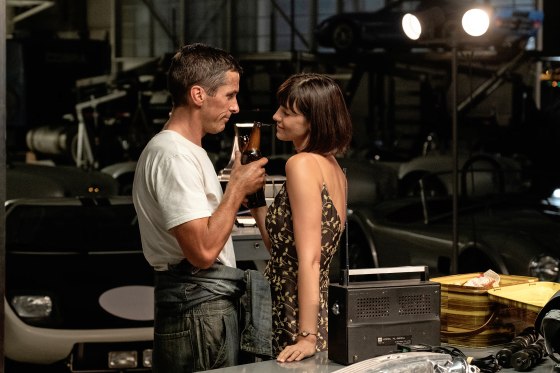 Christian Bale and Caitriona Balfe in \"Ford v Ferrari.\"