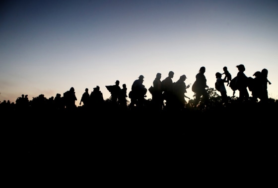 Image: A migrant caravan walks towards the United States in Tapanatepec, Mexico, on Jan. 21, 2019.