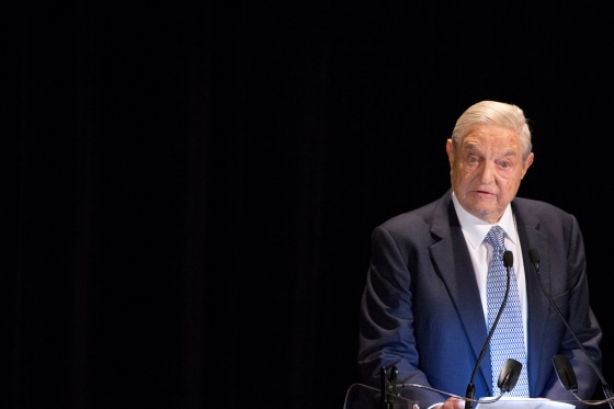 Image: FILE PHOTO: George Soros speaks on stage at the Annual Freedom Award Benefit Event hosted by the International Rescue Committee at the Waldorf-Astoria in New York