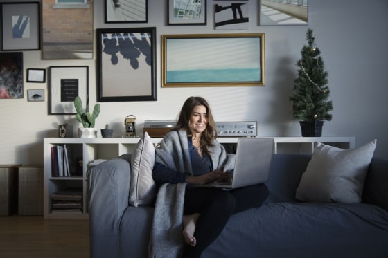 Woman shopping on computer