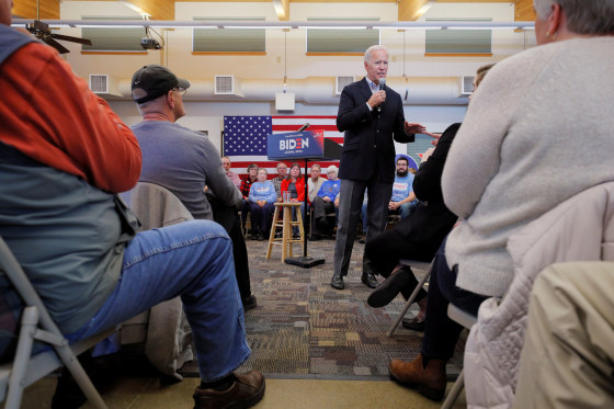 Image: Democratic 2020 U.S. presidential candidate Biden speaks during a stop in Algona