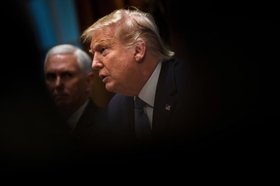 Image: Vice President Mike Pence and President Donald Trump attend a meeting in the Cabinet Room of the White House