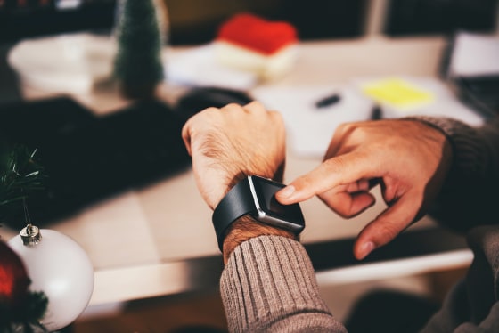 Man using smart watch