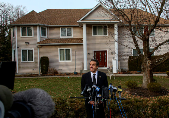 Image: New York Governor Andrew Cuomo speaks at a press conference outside the home of Rabbi Chaim L. Rottenberg after a machete attack during a Hanukkah gathering at the home in Monsey on Dec. 29, 2019.