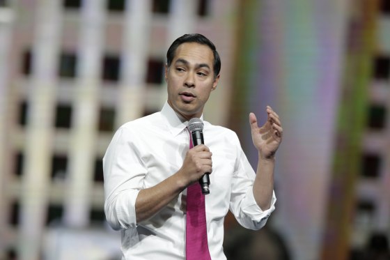 Democratic presidential candidate Julian Castro speaks during the Iowa Democratic Party's Liberty and Justice Celebration on Nov. 1, 2019, in Des Moines.