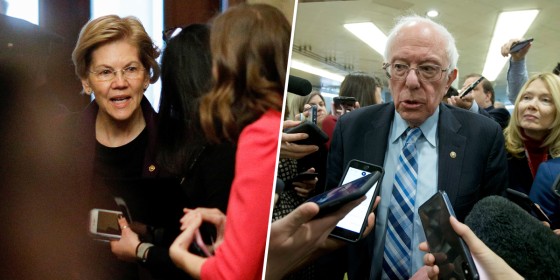 Image: Elizabeth Warren, Bernie Sanders