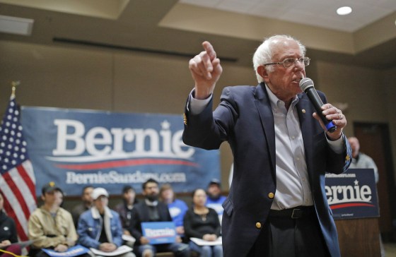 Democratic presidential candidate Sen. Bernie Sanders speaks at a campaign event on Jan. 26, 2020, in Storm Lake, Iowa.