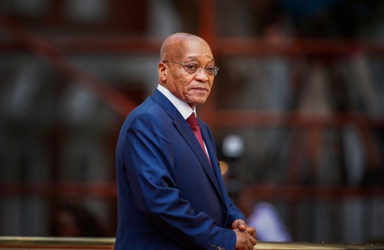 Image: South African president, Jacob Zuma, arrives for the formal opening of parliament in Cape Town o