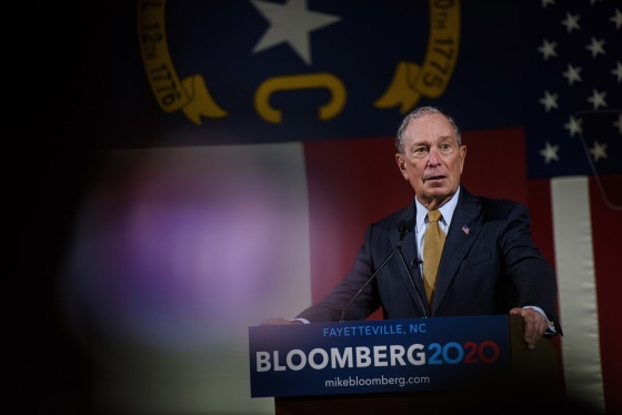 Image: Democratic Presidential candidate Michael Bloomberg addresses a crowd of community members and elected officials at the Metropolitan Room on Jan. 3, 2020 in Fayetteville, North Carolina.